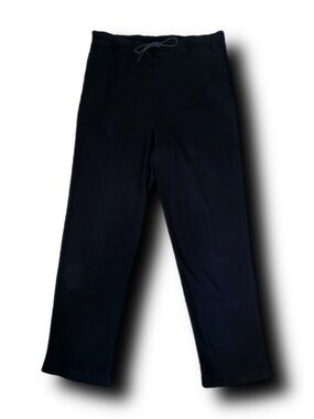 Lauren Ralph Lauren Black 100% Cotton  Lounge Pants with Leather Drawstring